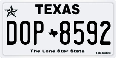 TX license plate DOP8592