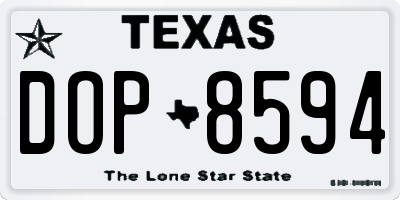 TX license plate DOP8594