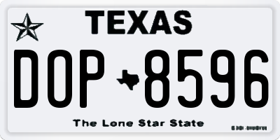 TX license plate DOP8596