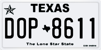 TX license plate DOP8611