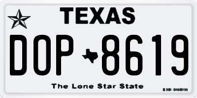 TX license plate DOP8619