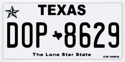 TX license plate DOP8629