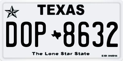 TX license plate DOP8632