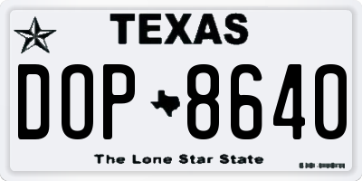TX license plate DOP8640