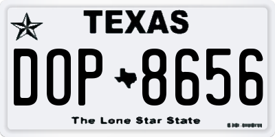 TX license plate DOP8656