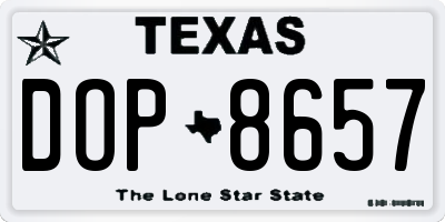 TX license plate DOP8657