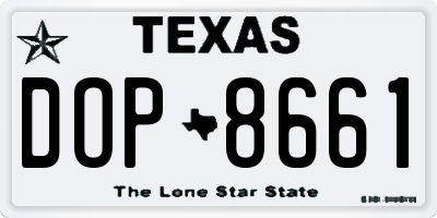 TX license plate DOP8661