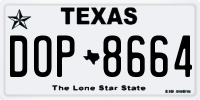 TX license plate DOP8664
