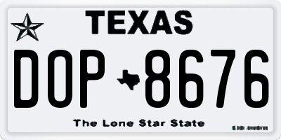 TX license plate DOP8676