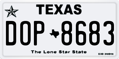 TX license plate DOP8683