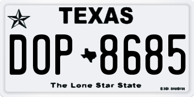 TX license plate DOP8685