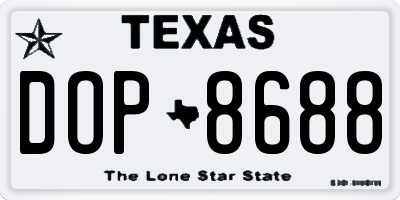 TX license plate DOP8688