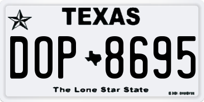 TX license plate DOP8695