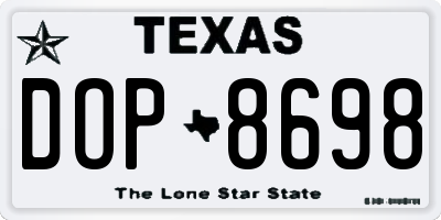 TX license plate DOP8698