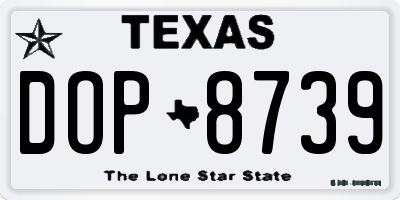 TX license plate DOP8739