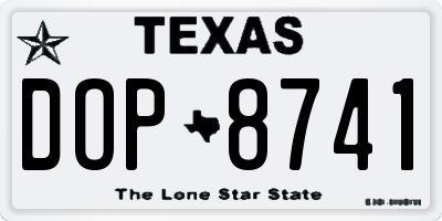 TX license plate DOP8741