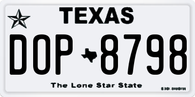TX license plate DOP8798