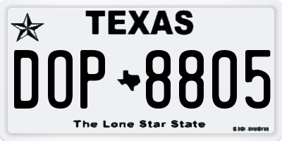 TX license plate DOP8805
