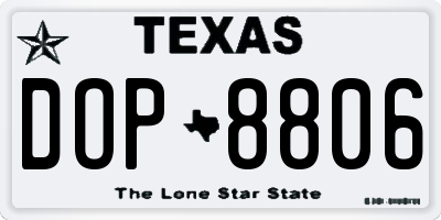 TX license plate DOP8806