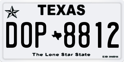 TX license plate DOP8812