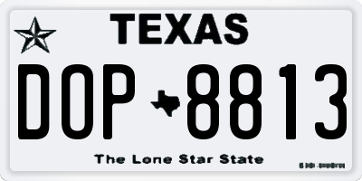 TX license plate DOP8813