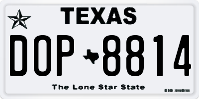 TX license plate DOP8814