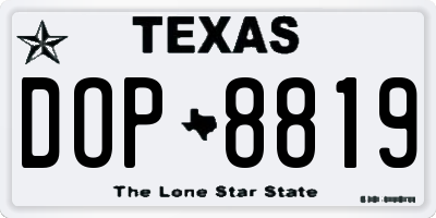 TX license plate DOP8819