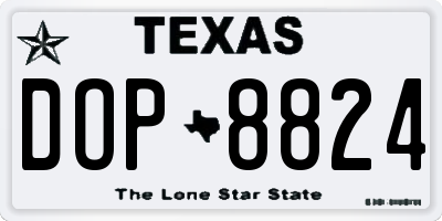 TX license plate DOP8824