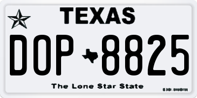 TX license plate DOP8825