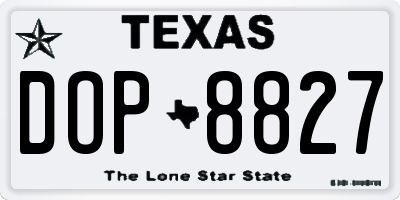 TX license plate DOP8827