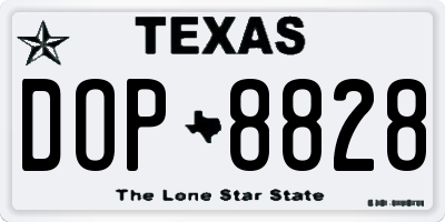 TX license plate DOP8828