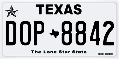 TX license plate DOP8842