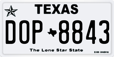 TX license plate DOP8843