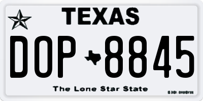 TX license plate DOP8845