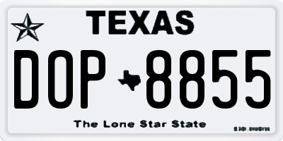 TX license plate DOP8855