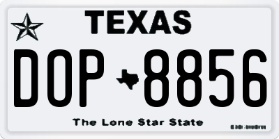 TX license plate DOP8856