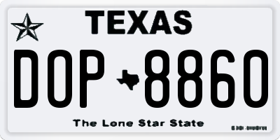 TX license plate DOP8860