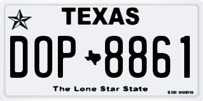 TX license plate DOP8861