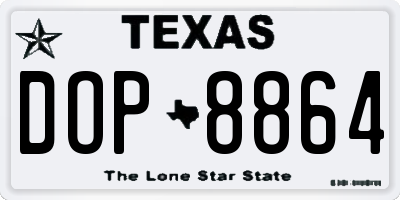TX license plate DOP8864