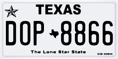 TX license plate DOP8866