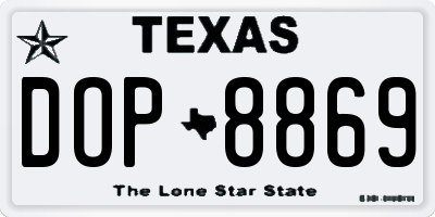 TX license plate DOP8869