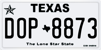 TX license plate DOP8873