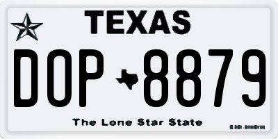 TX license plate DOP8879