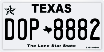 TX license plate DOP8882