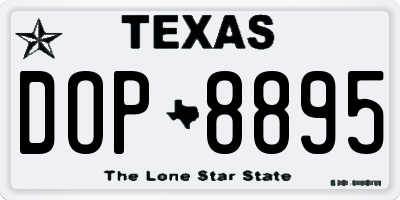 TX license plate DOP8895
