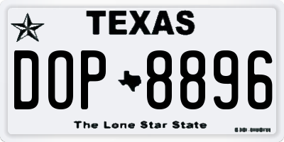 TX license plate DOP8896