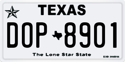 TX license plate DOP8901