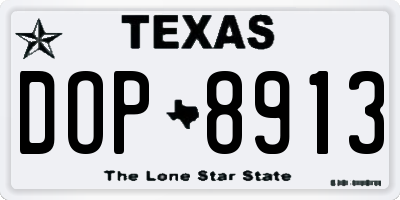 TX license plate DOP8913