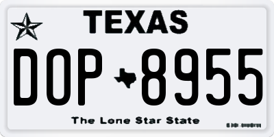 TX license plate DOP8955