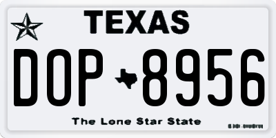 TX license plate DOP8956